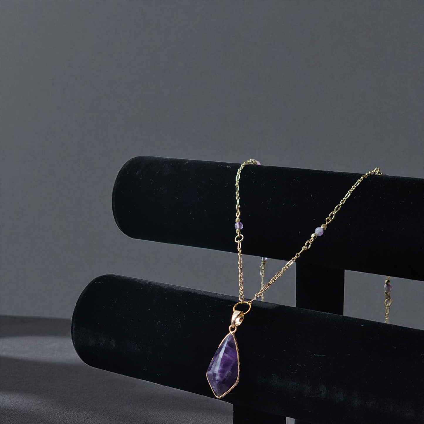 "Tranquil Strength" – Amethyst Pendant Necklace