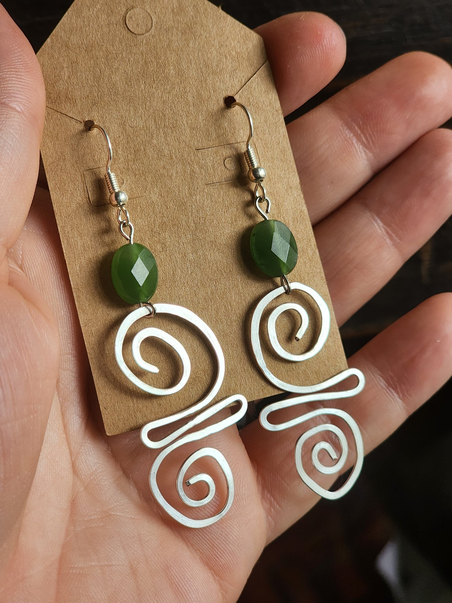 Jade Spiral Earrings