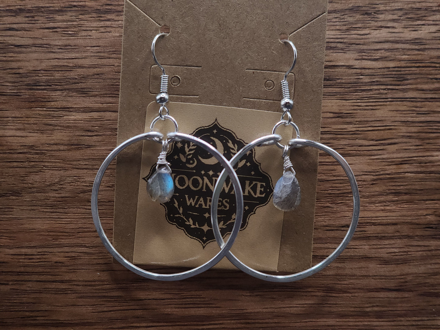 Labradorite Hoop Earrings