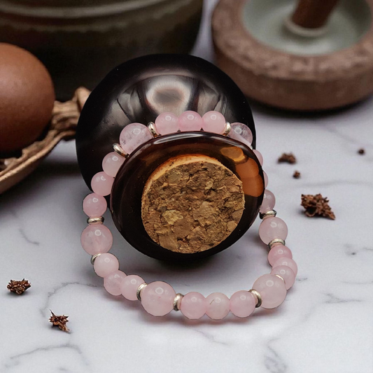"Open Heart" – Rose Quartz Bracelet