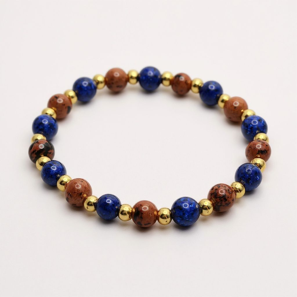 "Orion" – Lapis Lazuli & Mahogany Obsidian Bracelet