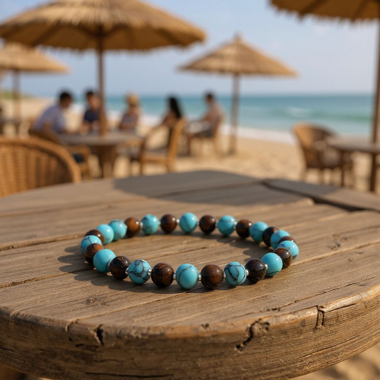 "Grounded Resolve" • Dyed Howlite & Tiger’s Eye Bracelet