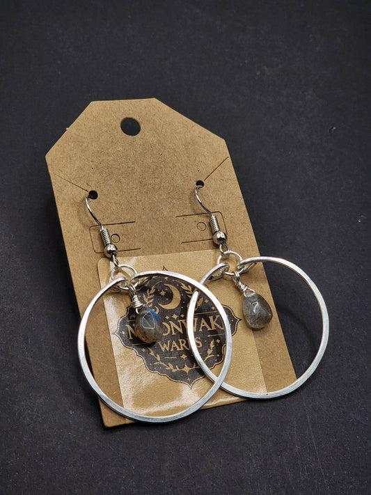 Labradorite Hoop Earrings