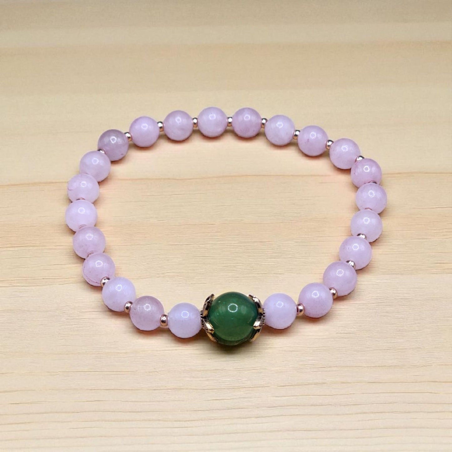 "Heart’s Harmony" – Rose Quartz & Aventurine Bracelet