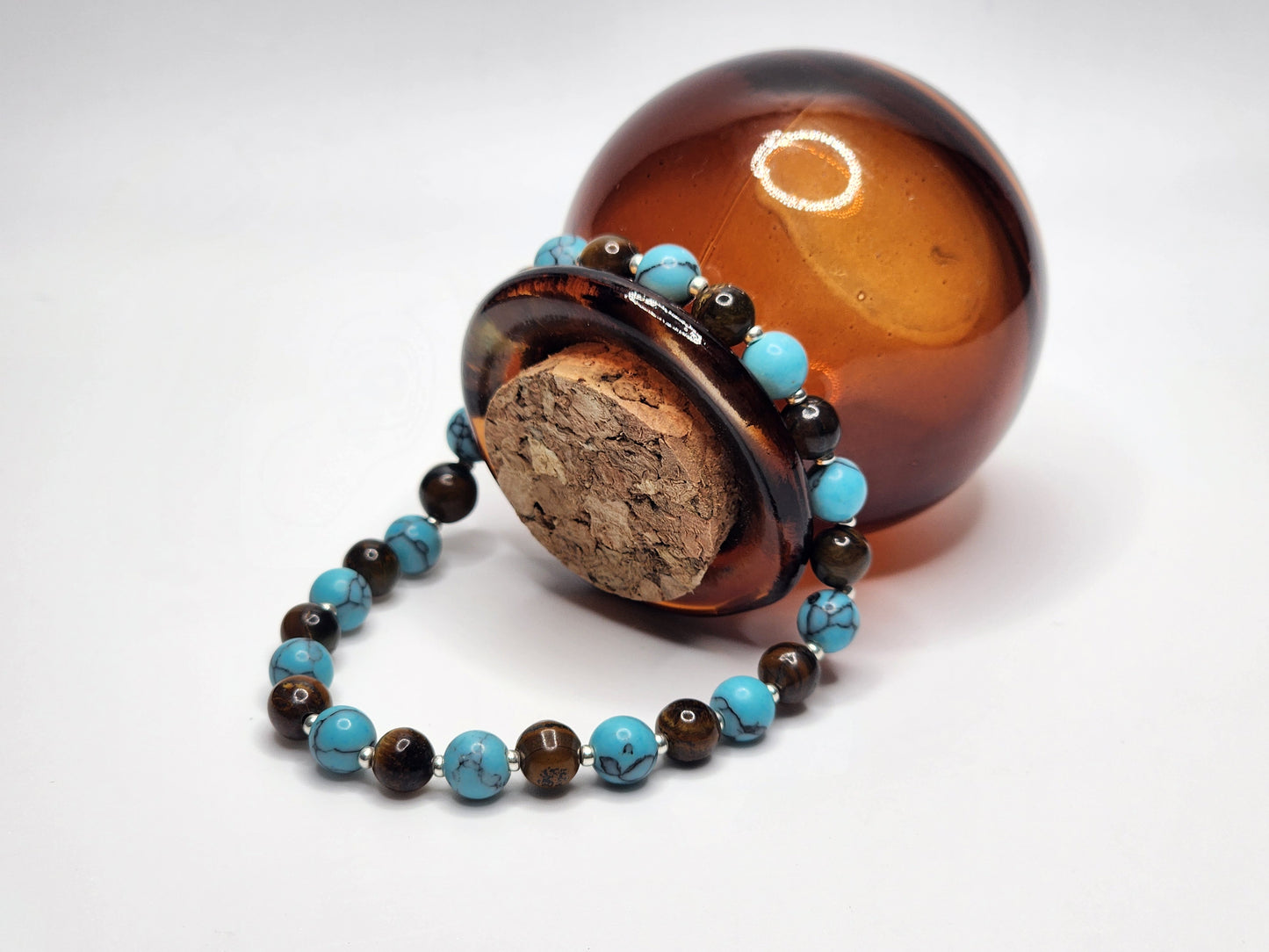 "Grounded Resolve" • Dyed Howlite & Tiger’s Eye Bracelet