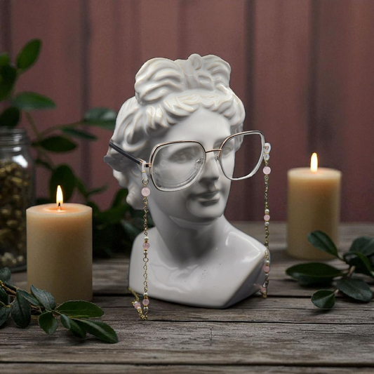 Rose Quartz Beaded Eyeglass Chain
