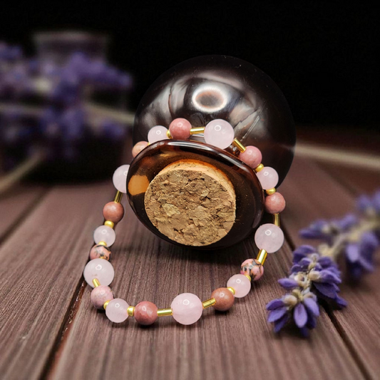 "Love yourself" – Rose Quartz and Rhodonite Bracelet