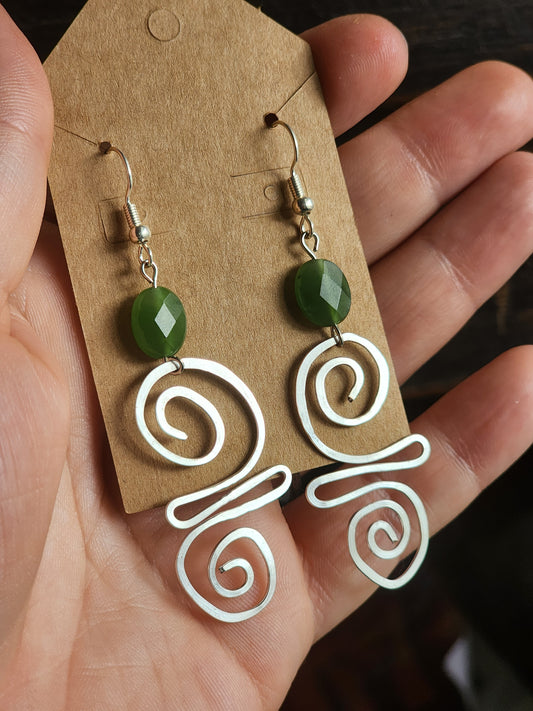 Jade Spiral Earrings