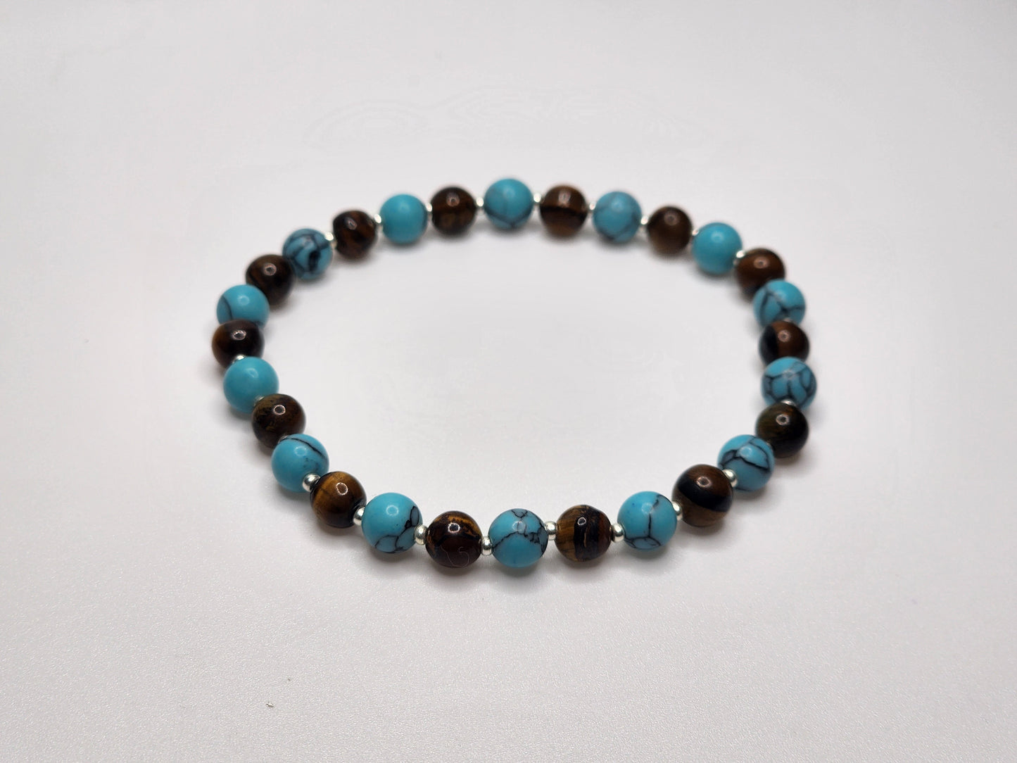 "Grounded Resolve" • Dyed Howlite & Tiger’s Eye Bracelet