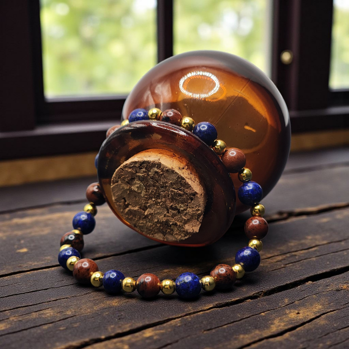 "Orion" – Lapis Lazuli & Mahogany Obsidian Bracelet