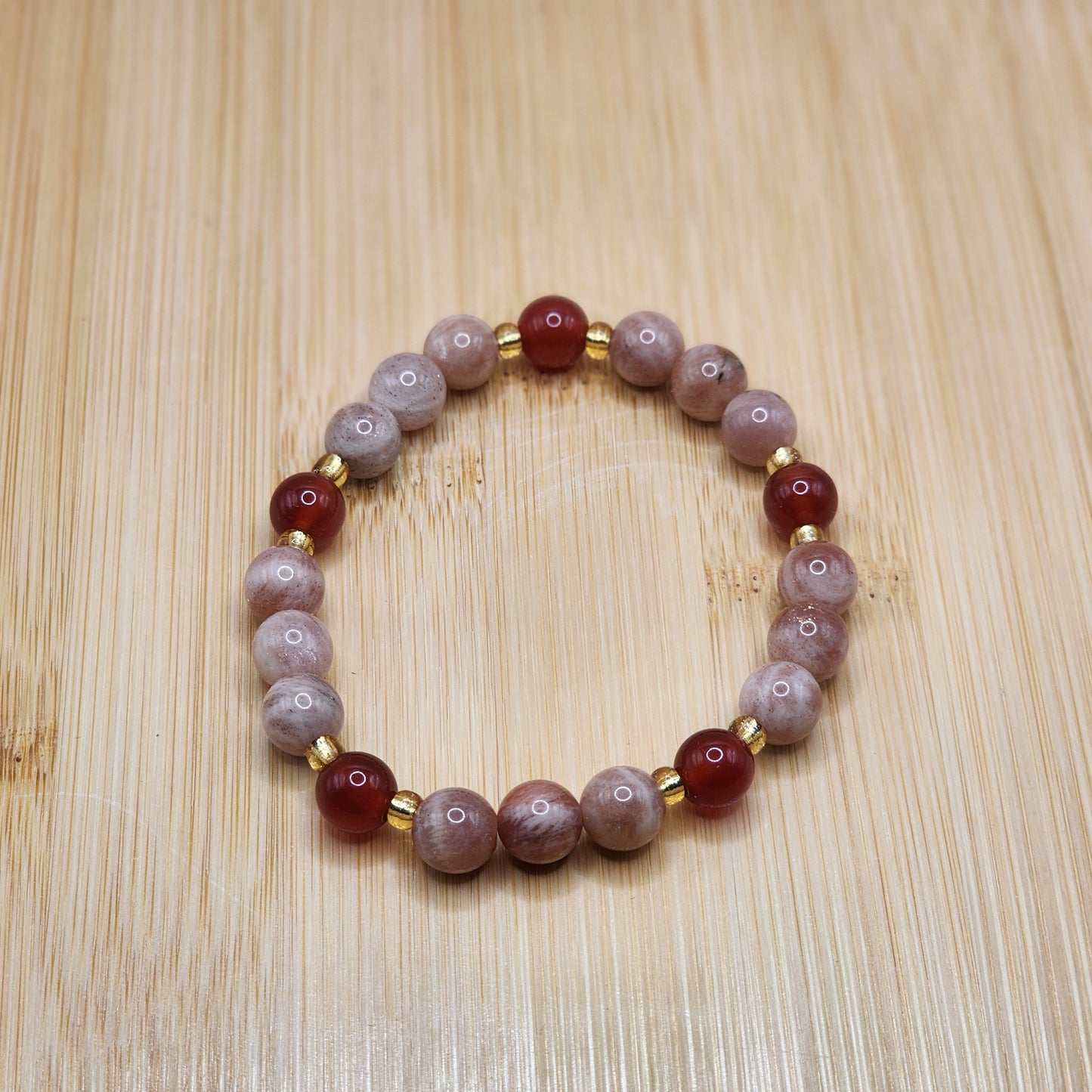 "Radiant Drive" – Sunstone & Carnelian Bracelet