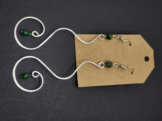 Jade & Ruby in Zoisite Earrings