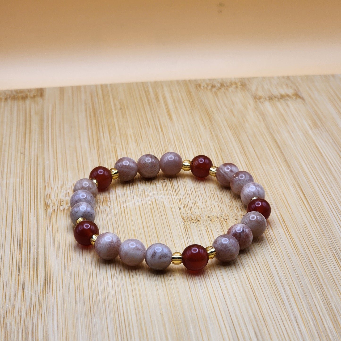 "Radiant Drive" – Sunstone & Carnelian Bracelet