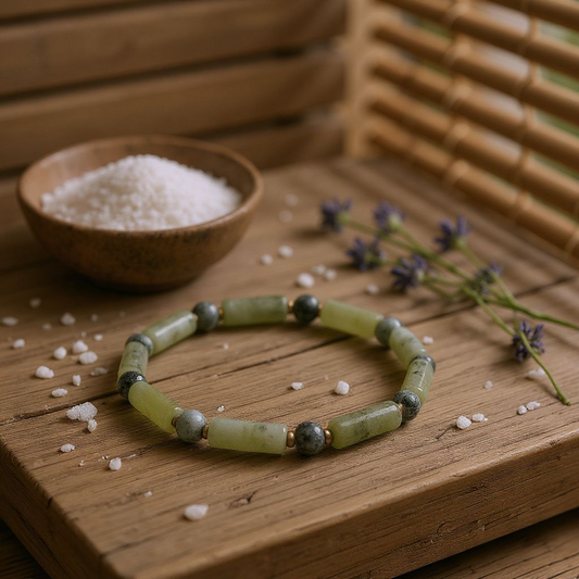“Forest Stillness" – Jade & Tree Agate Bracelet