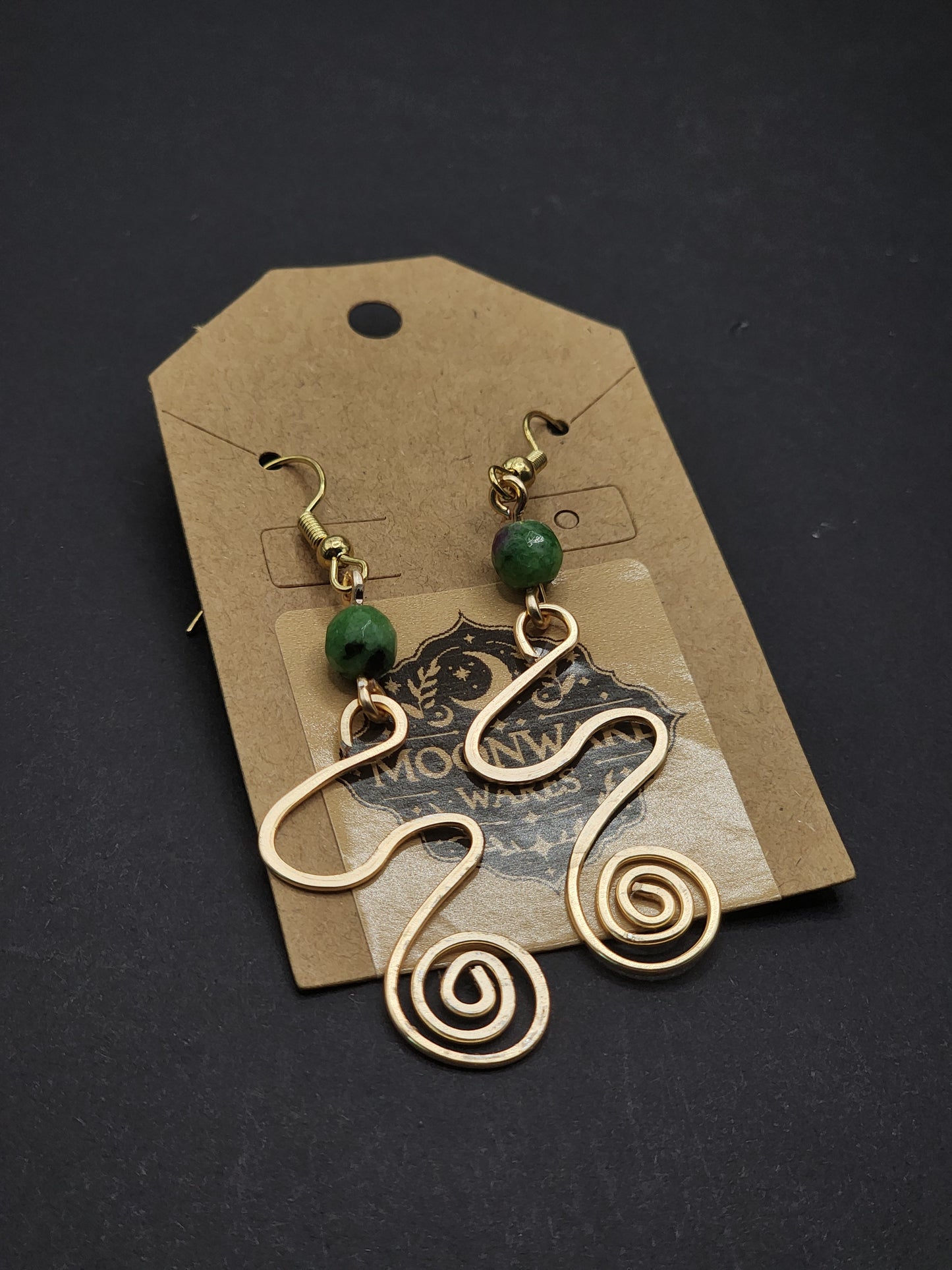 Ruby in Zoisite Spiral Earrings