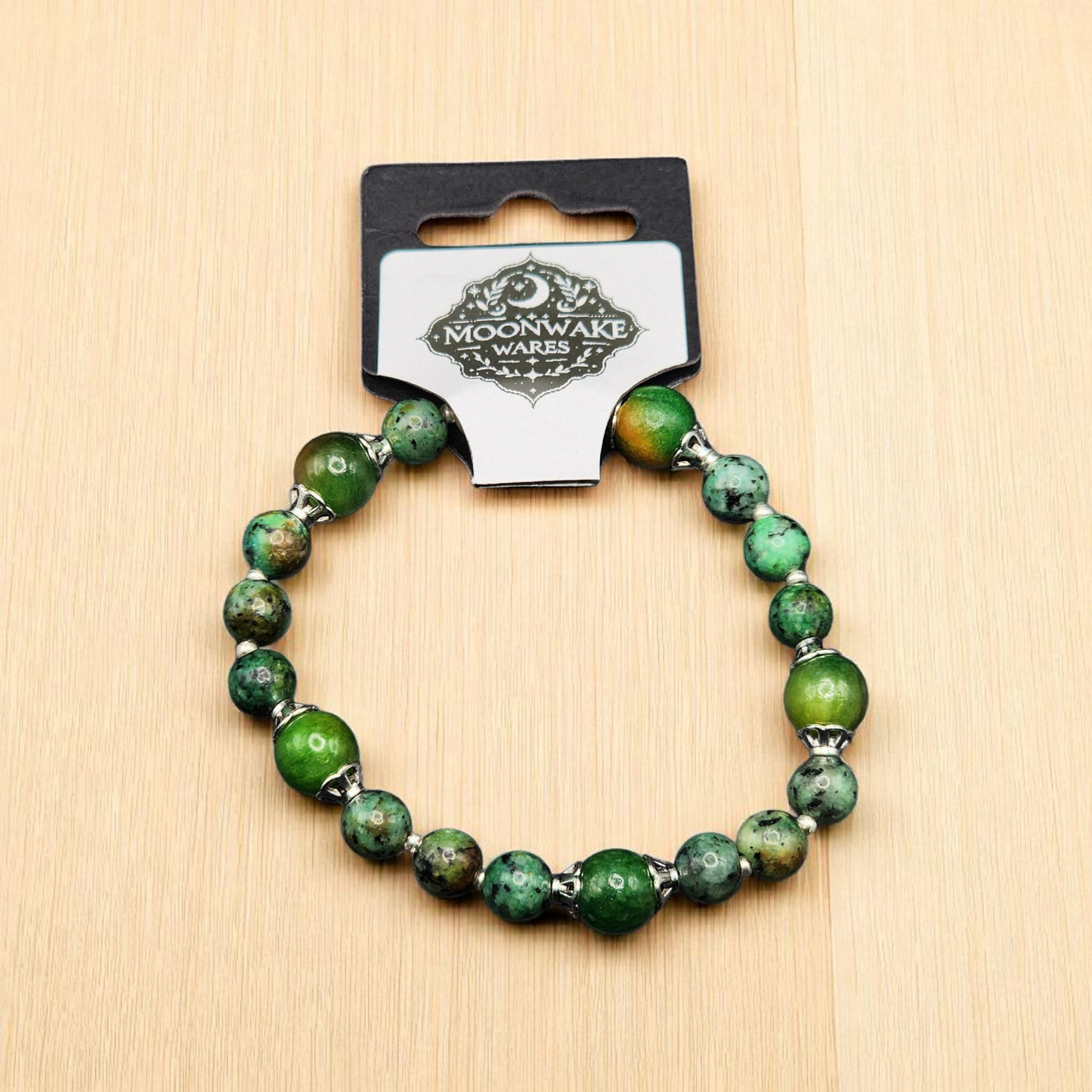 "Earthbound Harmony" – African Turquoise & African Jade Bracelet