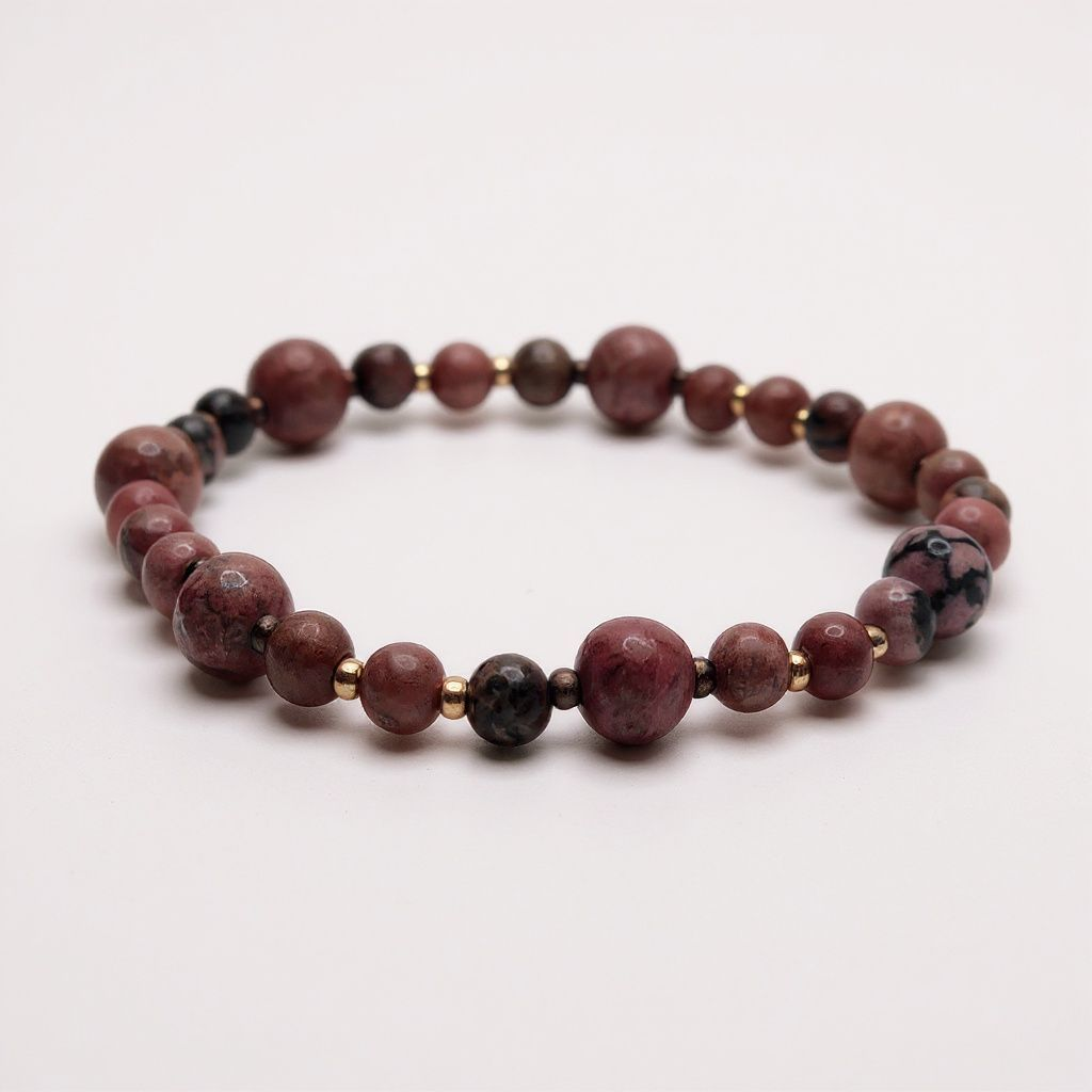 “Heartstone" – Rhodonite Bracelet