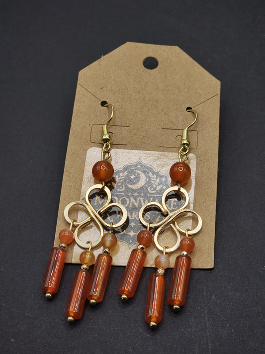 Carnelian Clover Earrings