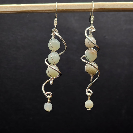 Amazonite Spiral Earrings