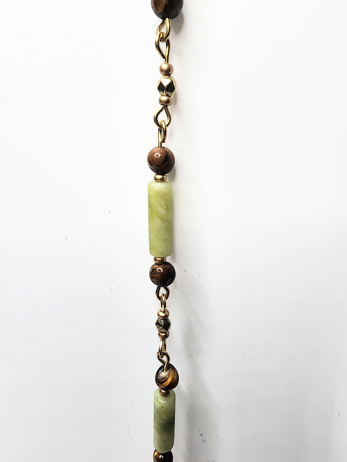 Tigers Eye & Jade Eyeglass Chain