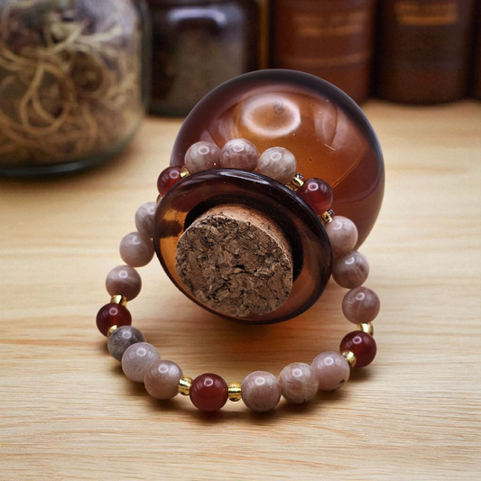 "Radiant Drive" – Sunstone & Carnelian Bracelet