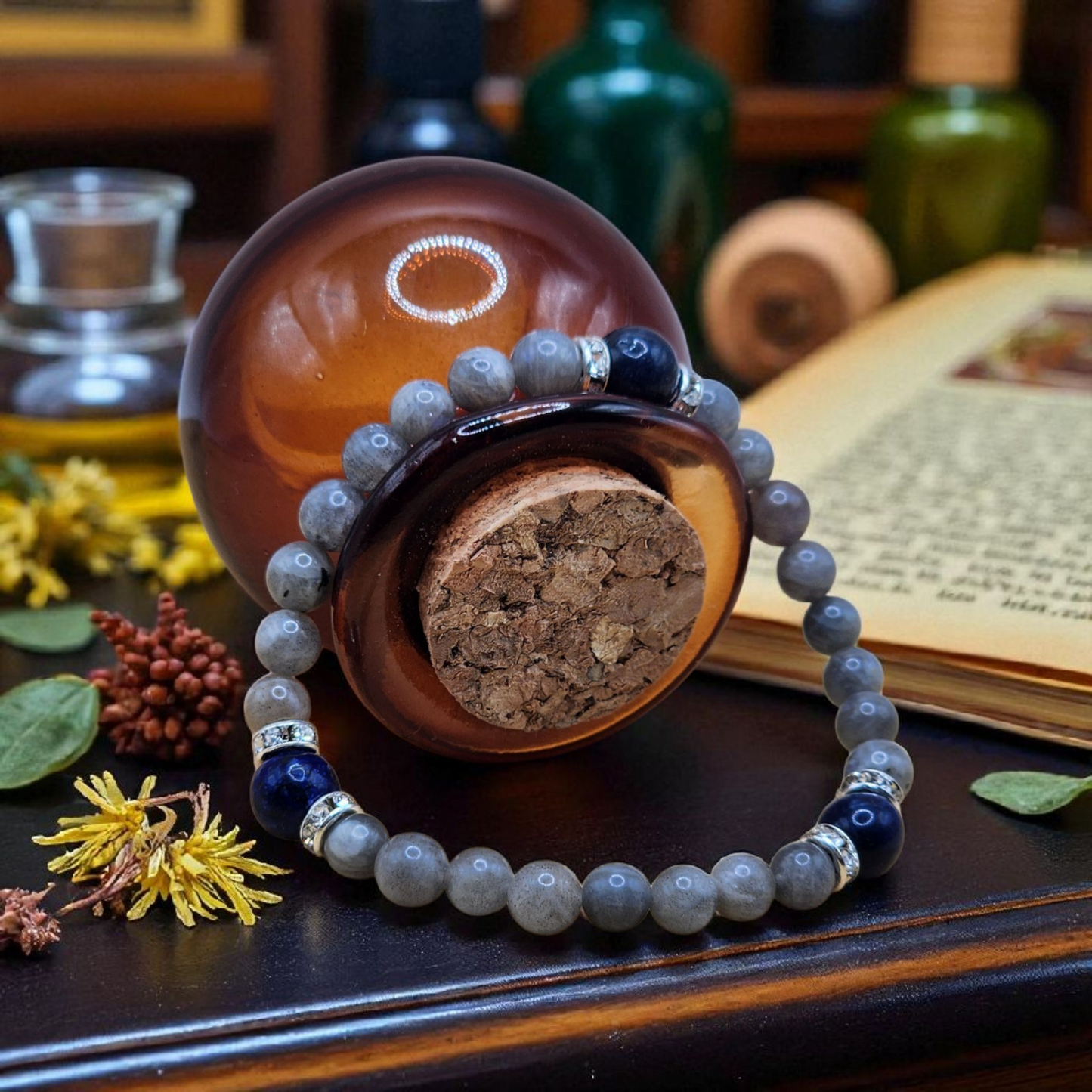 "Visionary Path" – Labradorite & Lapis Lazuli Bracelet