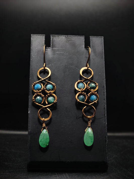 Apatite and aventurine loop dangle